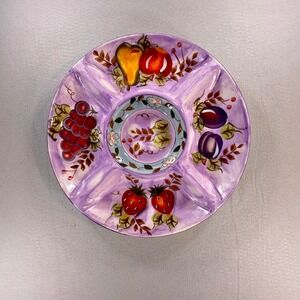 Haus hand-painted Chip & Dip purple‎ bowl